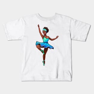 The top 10 Dance gifts - Ballet dancer dancing Brown skin black African American ballerina Kids T-Shirt